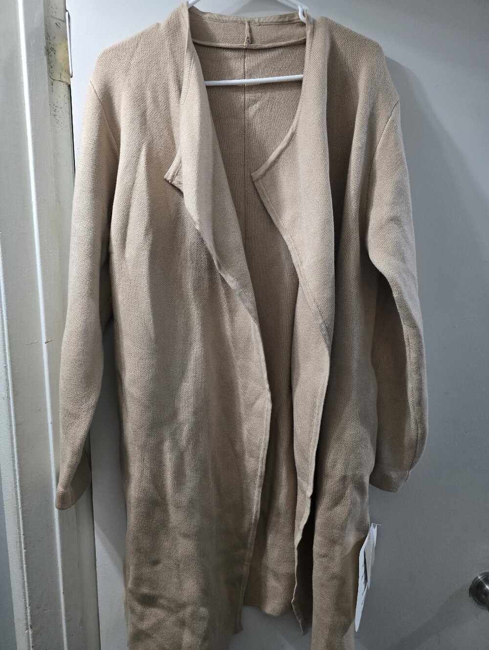 Chicwish Neutral-Tone Open Front Long Trench Coat